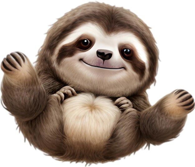 PSD close up of cute cartoon sloth icon