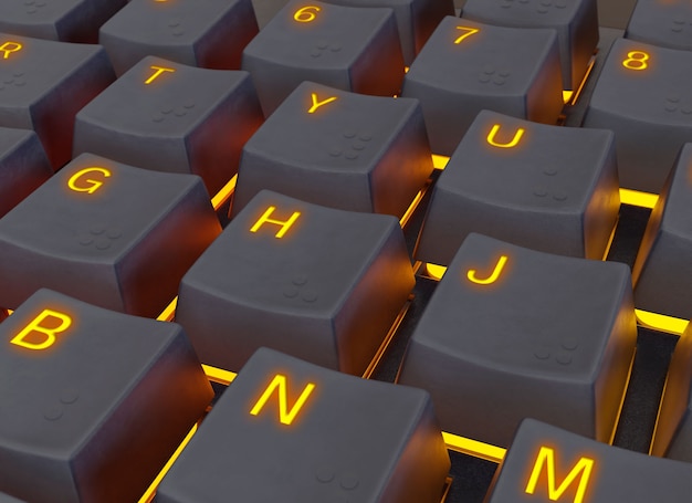 close-up of keyboard buttons mock-up design