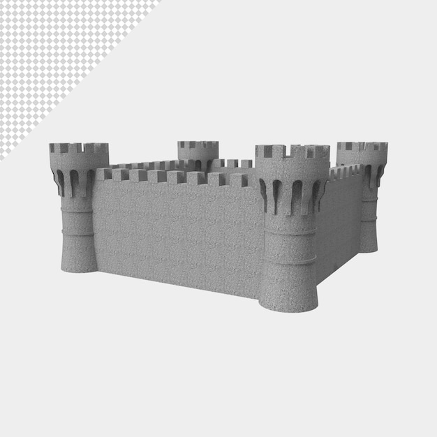 close up on castle isolated premium ps