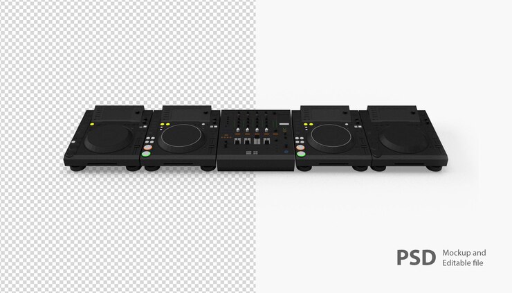 PSD close up on dj isolated