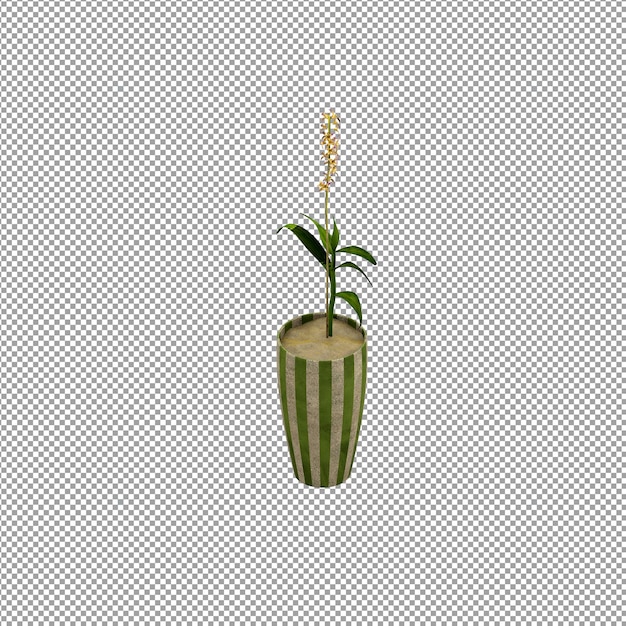 close up on flower in a vase in 3d rendering