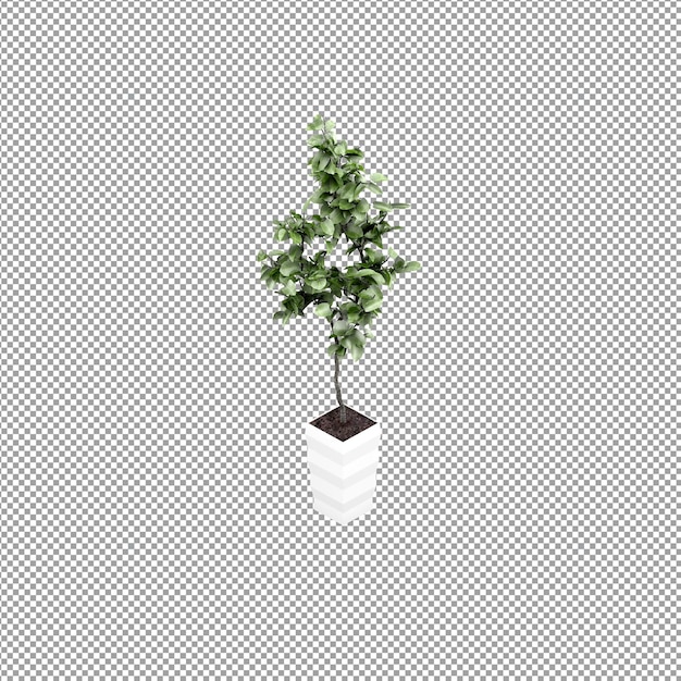 Close up pada bunga di dalam vas dalam rendering 3D