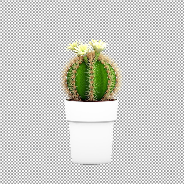 Close up pada bunga di dalam vas render 3D