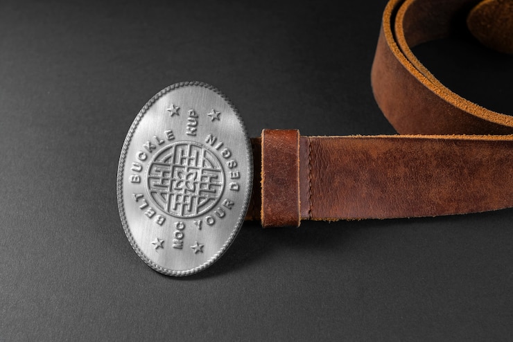 PSD close up pada desain mockup sabuk