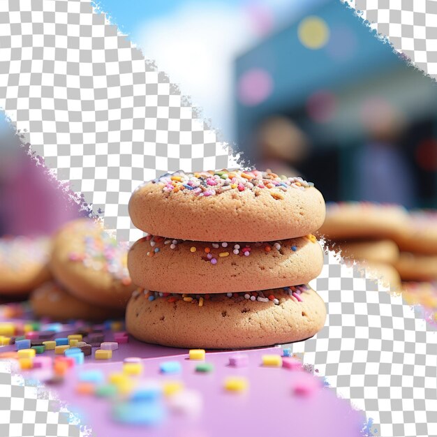 Close-up D'un Petit Biscuit Sur Un Fond Transparent De Table