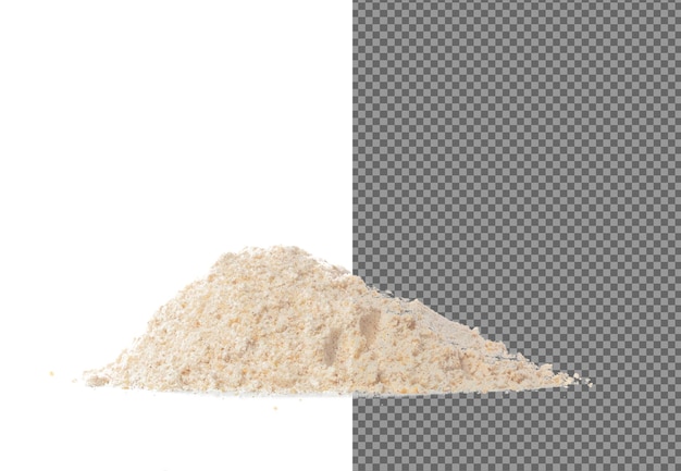 Close-up Stapel Gewürzpulver Explosion fliegen Beige braune GewürzPulver Welle schwimmen fallen in der Luft Gewürz Pulver ist Element Material Augenschatten Crush für Make-up-Künstler Weißer Hintergrund