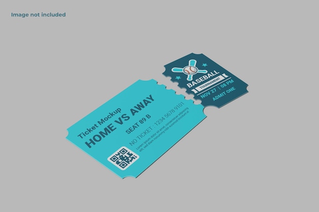 Close-up ticket mockup