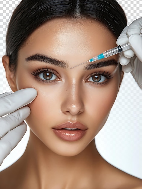 CloseUp del trattamento con Botox sul viso di una bella donna