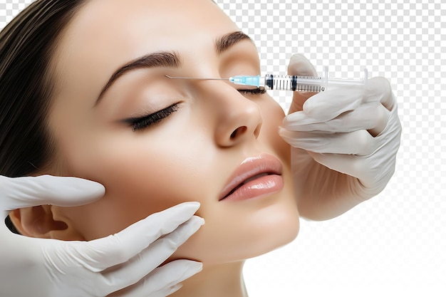 CloseUp del trattamento con Botox sul viso di una bella donna