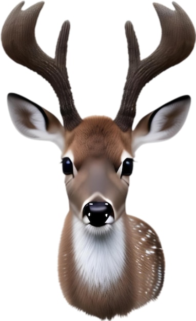 PSD closeup of a cute cartoon marsh deer icon