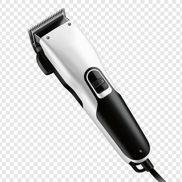 PSD closeup of a hair clipper on transparent background