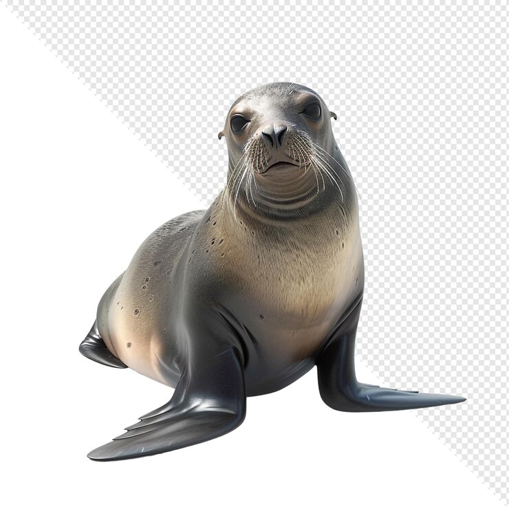 PSD closeup of a sea lion with a curious expression