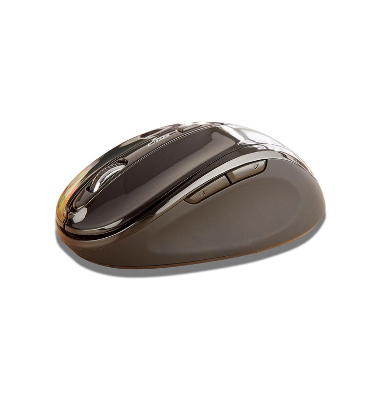PSD closeup of computer mouse over white background