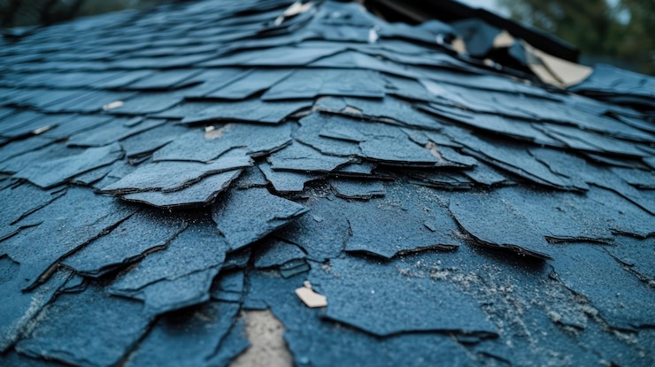 PSD closeup of damaged roof