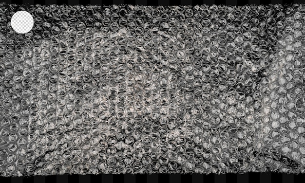 Closeup of transparent bubble wrap with a textured pattern