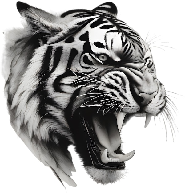 PSD closeup painting of a tiger