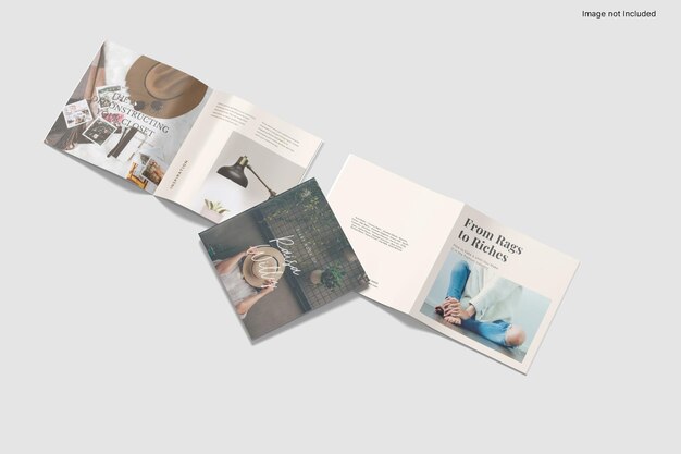 Closeup Square Magazine Mockup