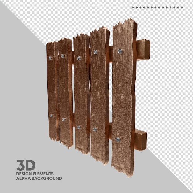 Clôture 3d En Bois Isolée Pour La Composition