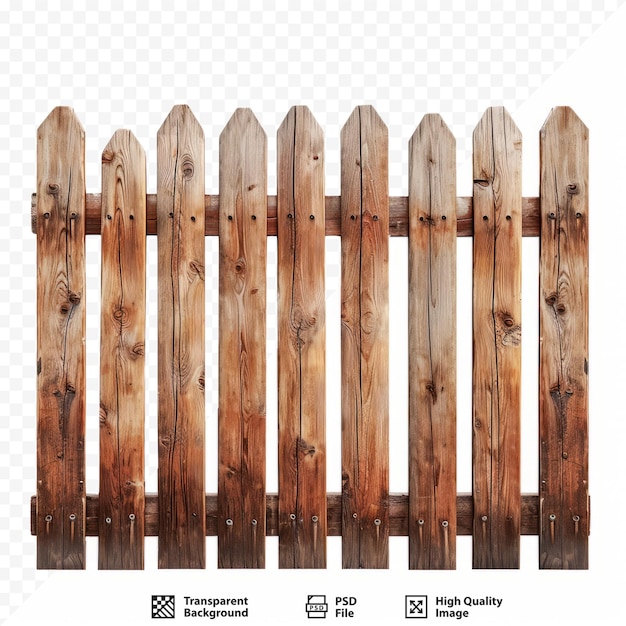 PSD clôture en bois isolée sur blanc