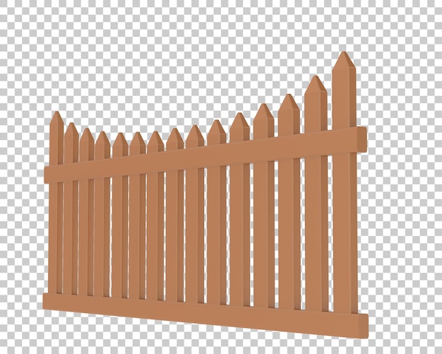 Clôture sur fond transparent illustration de rendu 3d