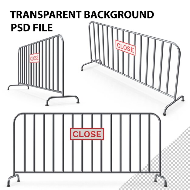 PSD clôture temporaire avec panneau de fermeture png