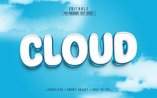 cloud 3d editable text effect style template