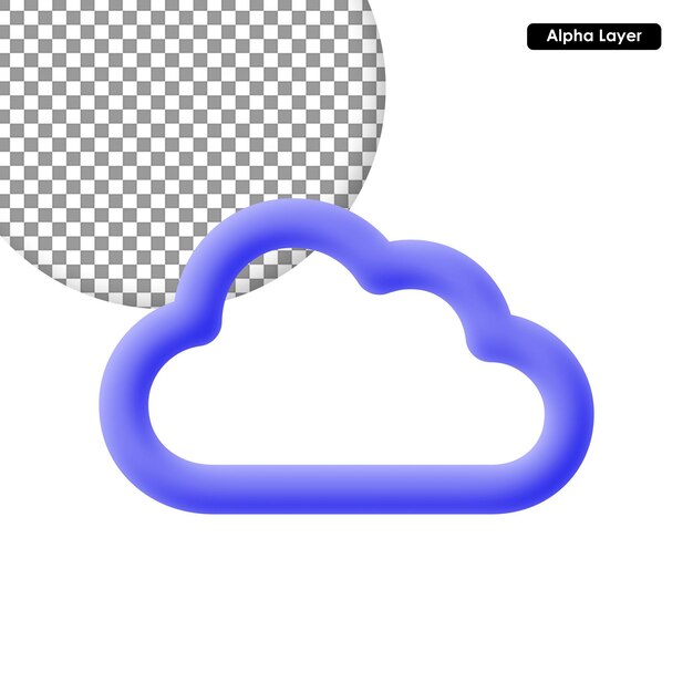 PSD cloud-3d-rendering-symbol