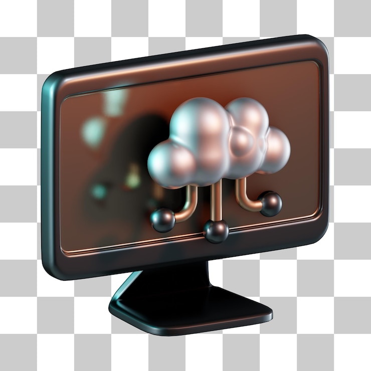 PSD cloud-computing-3d-symbol