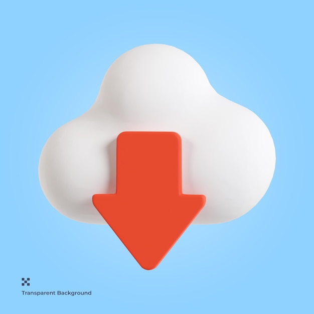 Cloud-Download-3D-Symbol