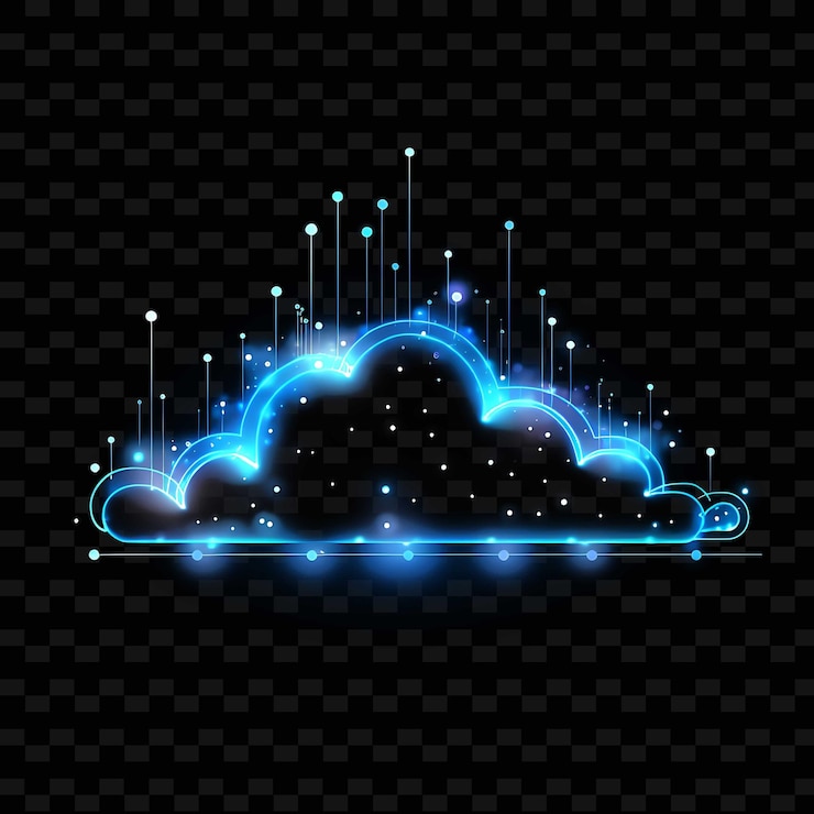 PSD cloud dreamy blue dotted neon lines sun decorations straight png y2k shapes transparent light arts