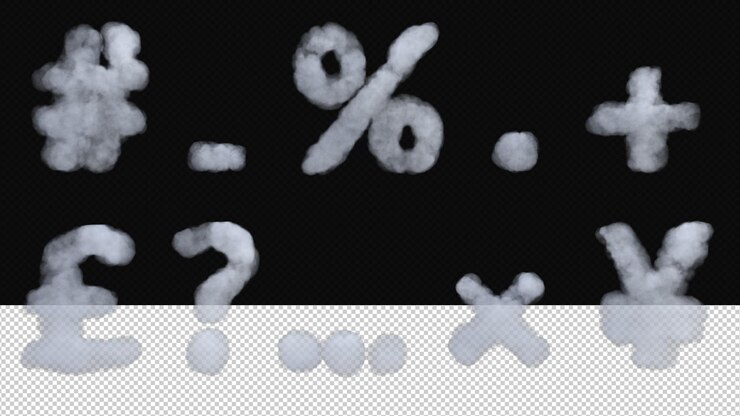 Cloud glyph symbol 3d render isolated