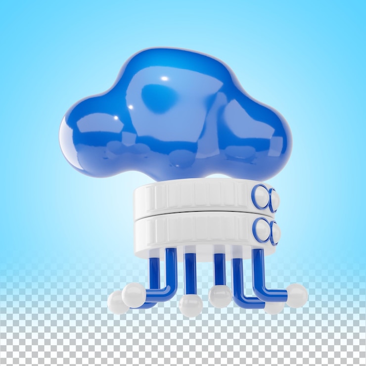 PSD cloud hosting 3d icona e illustrazione