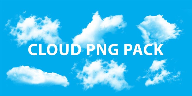 PSD cloud png pack per progetti creativi