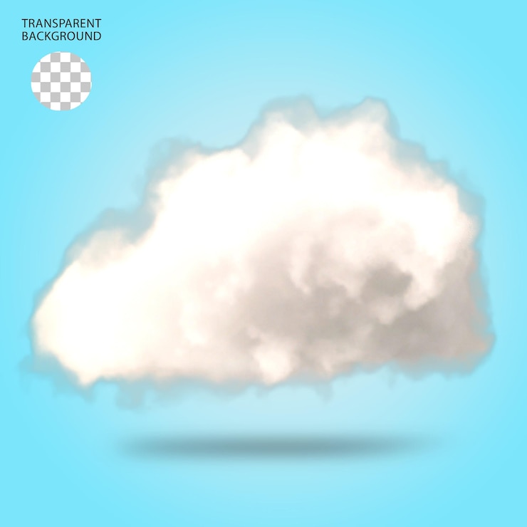 PSD cloud realistic thick isolated 3d rendered illustration