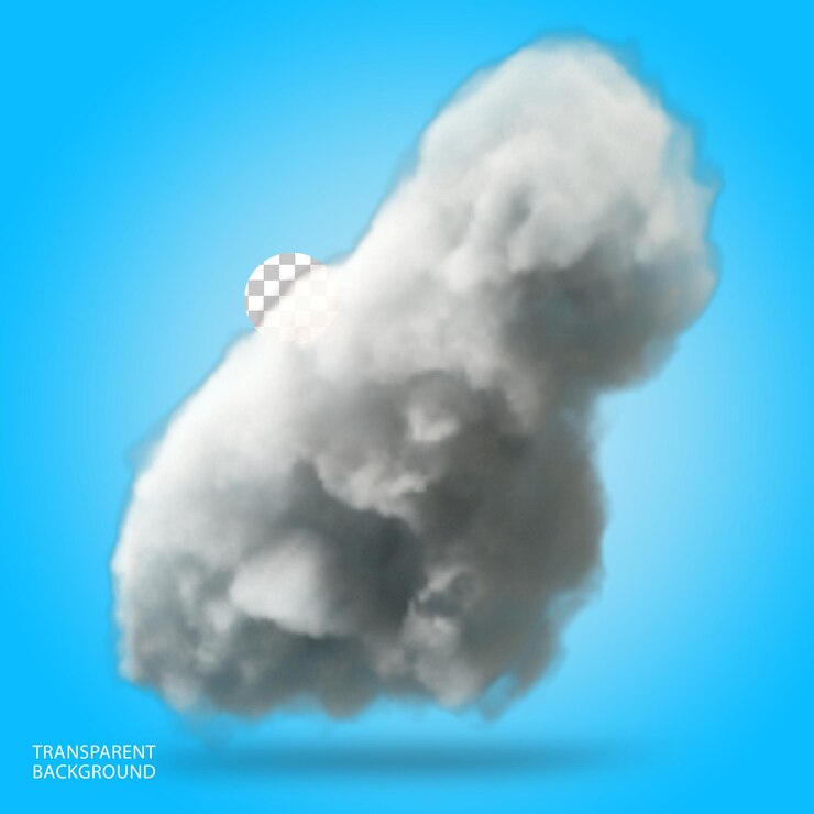 PSD cloud realistic thick isolated 3d rendered illustration