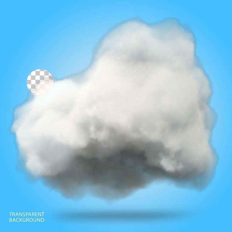 PSD cloud realistic thick isolated 3d rendered illustration