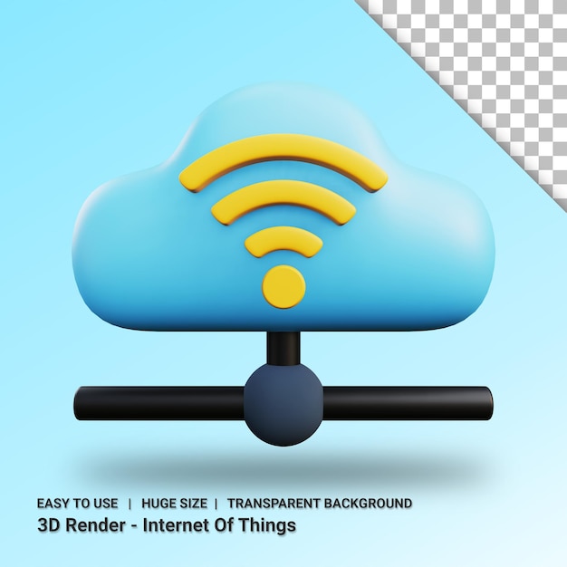 Cloud-Server 3D-Darstellung mit transparentem Hintergrund