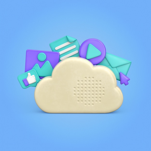 Cloud-Speicher und digitales Daten-Sharing-Konzept