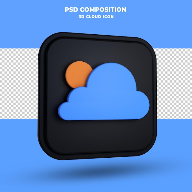 Cloud-symbol 3d rendering isoliert