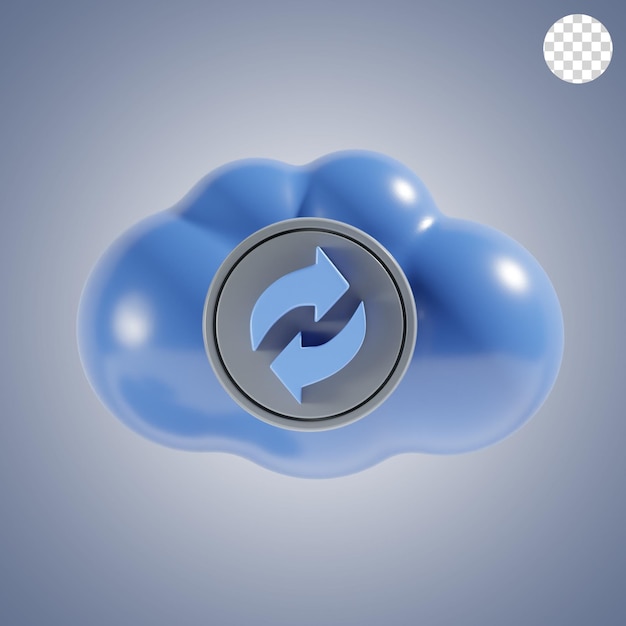 Cloud-Sync 3D-Symbol