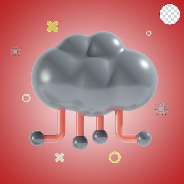 cloud transfer 3d icon