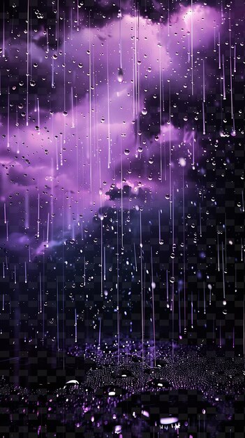 PSD cloudy shining rain com gotículas nubladas e purple dreamy png neon light effect colecção y2k