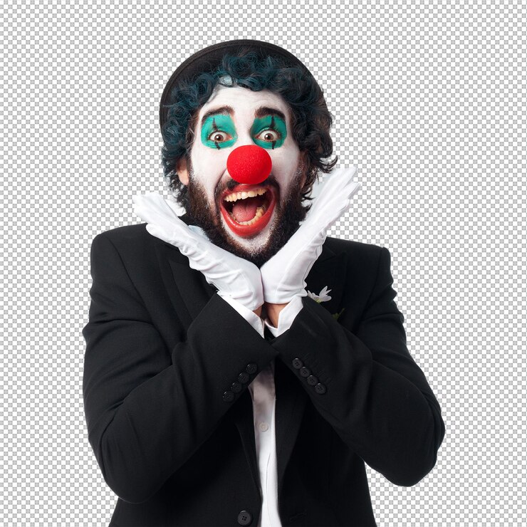 PSD clown avec la bouche ouverte