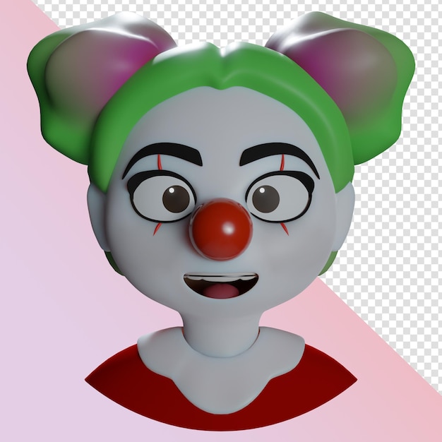 Clown frau 3d-cartoon-avatar-porträt