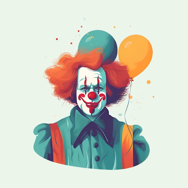 Clown mit ballons illustration eines clowns mit ballons