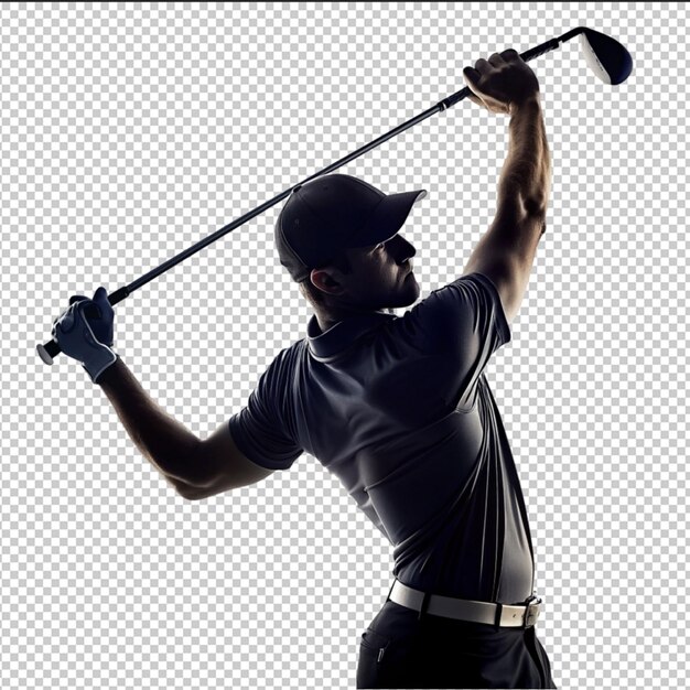 Club De Balancement De Golfeur Avec Pose Contrôlée Avec Conception Focalisée T-shirt Tatouage Encre Contour Design Cnc