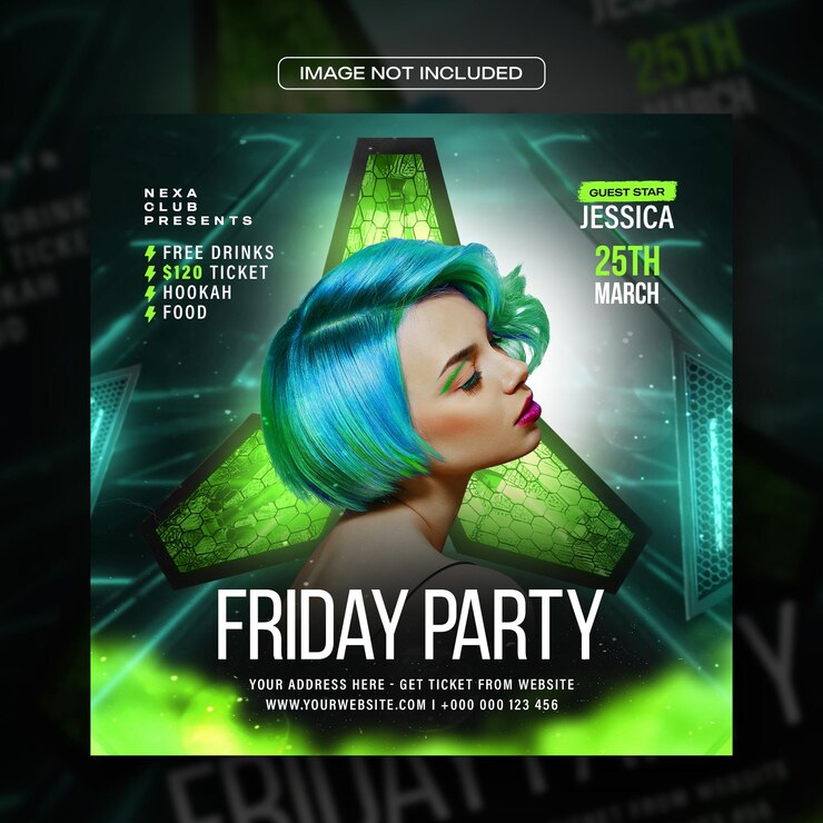 PSD club-dj-nacht-city-party-flyer social-media-beitragsvorlage