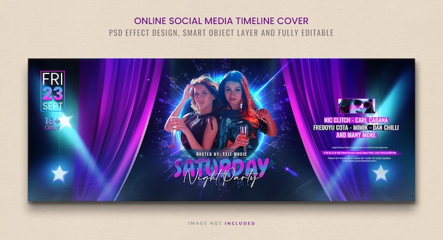 PSD club-dj-nacht-party-flyer facebook-cover-banner-vorlage