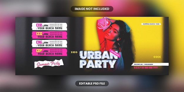 PSD club-dj-nachtparty-flyer facebook-cover-banner-vorlage