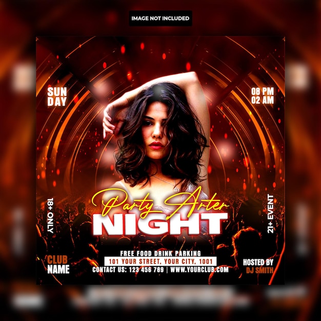 Club-dj-nachtparty-flyer-psd-vorlagendesigns